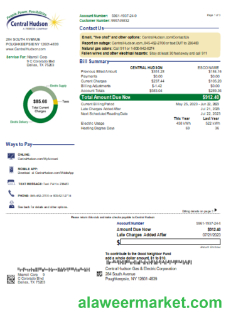Central Hudson Energy Group utility business bill, page 1, SCR
